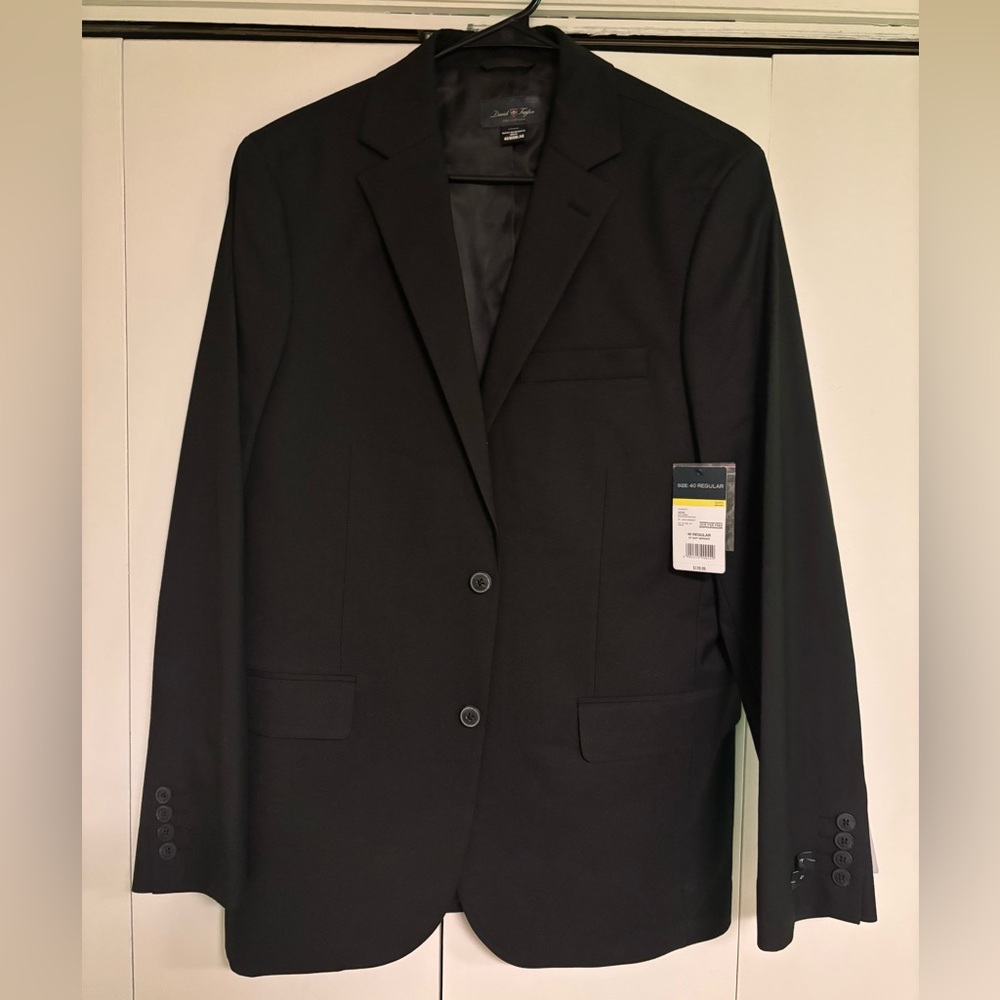 David Taylor Classic Black Men's Blazer